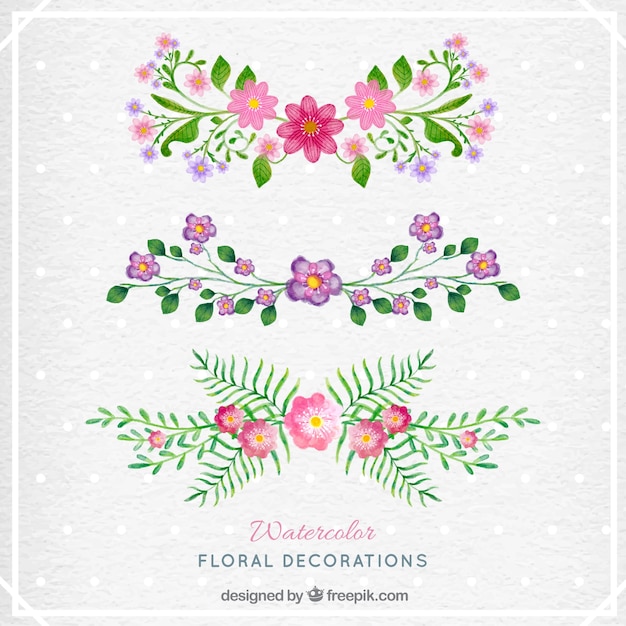 Free vector watercolor floral set