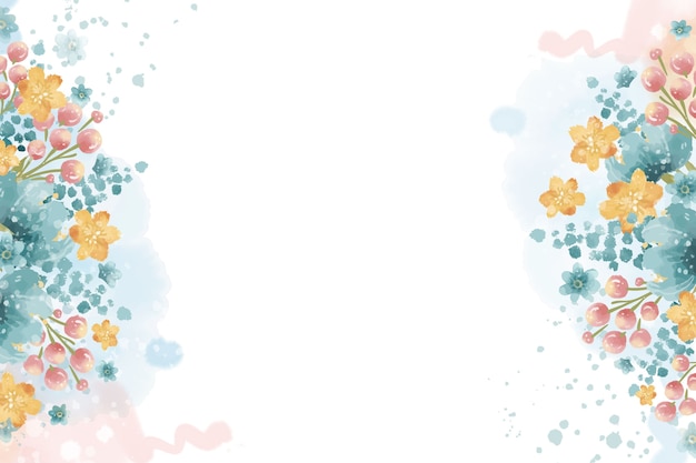 Watercolor floral spring background