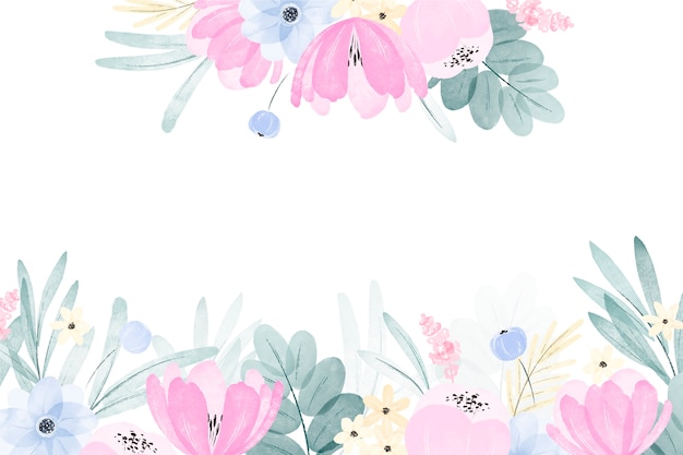 Watercolor floral spring background