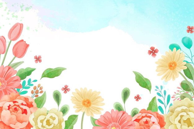 Free Vector watercolor floral spring background