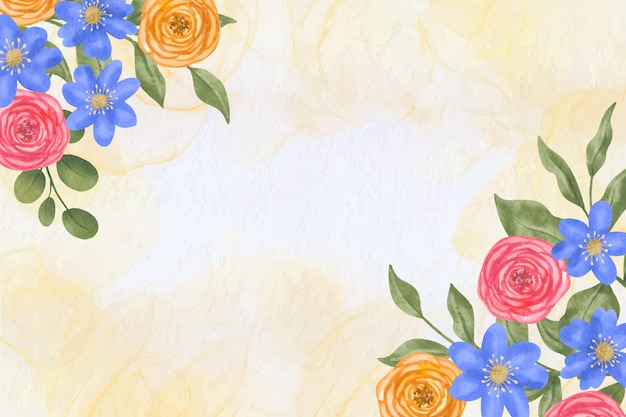 Бесплатное векторное изображение Акварель цветочный весенний фон