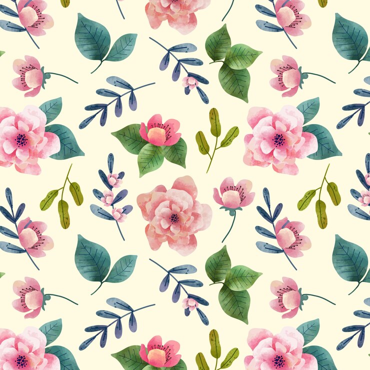 Free Vector watercolor floral spring pattern design