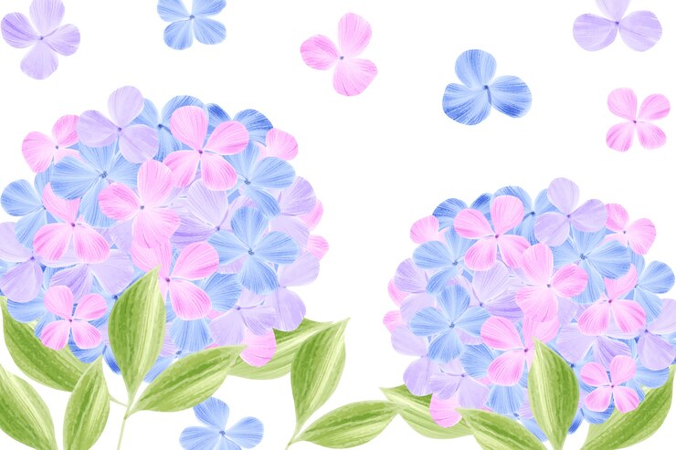 無料Vector かわいいパステルカラーの水彩画の花の壁紙