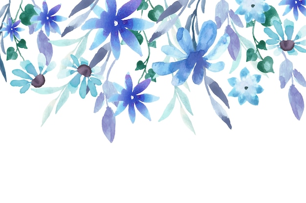 水彩花の壁紙デザイン