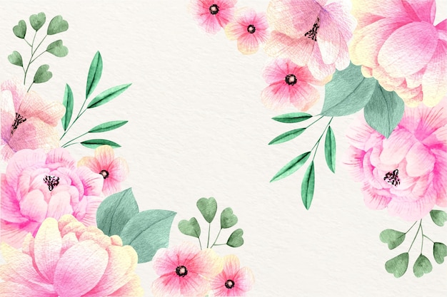 Vettore gratuito disegno di carta da parati floreale dell'acquerello