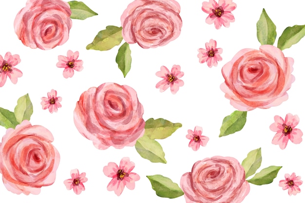 Watercolor floral wallpaper with soft colors