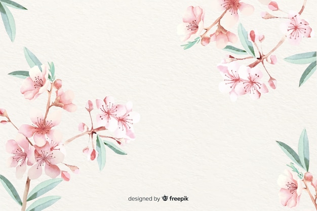 Free vector watercolor floral wallpaper with soft colors