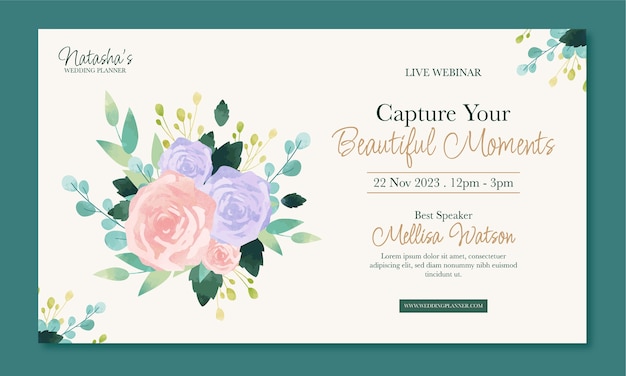 Watercolor floral webinar template