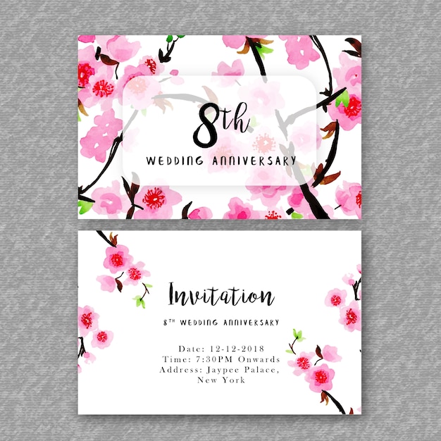 Watercolor Floral Wedding Anniversary Invitation