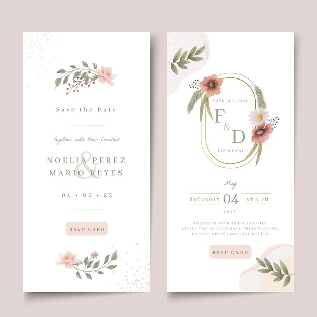 Watercolor floral  wedding banner design