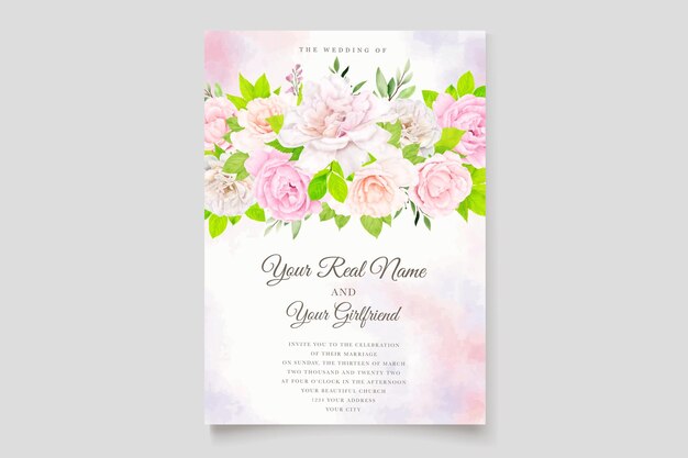 watercolor floral wedding card design