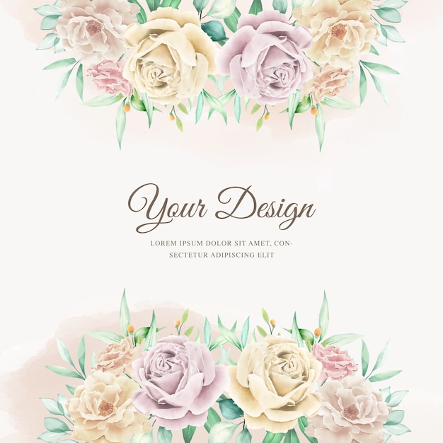 Watercolor floral wedding card