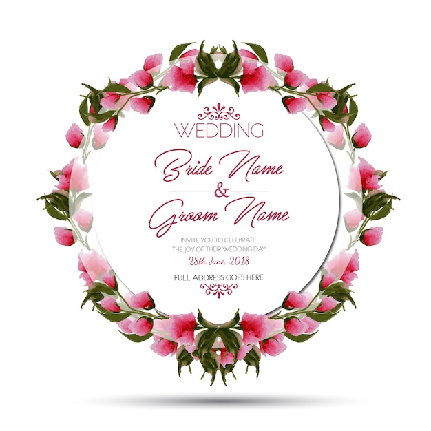 Watercolor floral wedding invitation