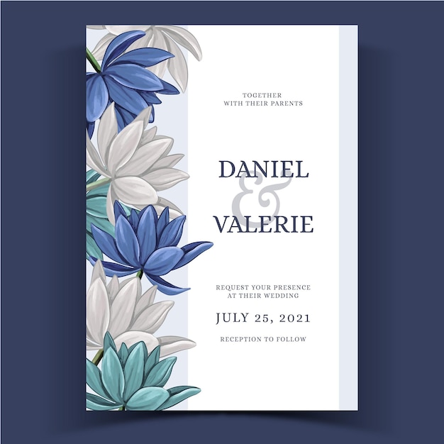 Watercolor floral wedding invite