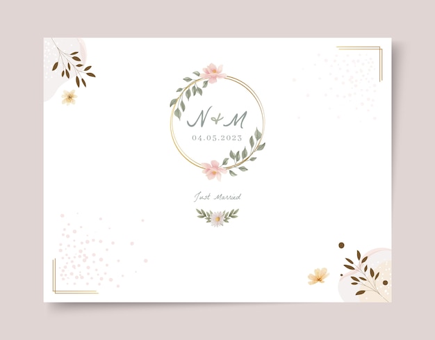Watercolor floral wedding photocall design