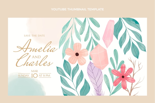 Watercolor floral wedding youtube thumbnail