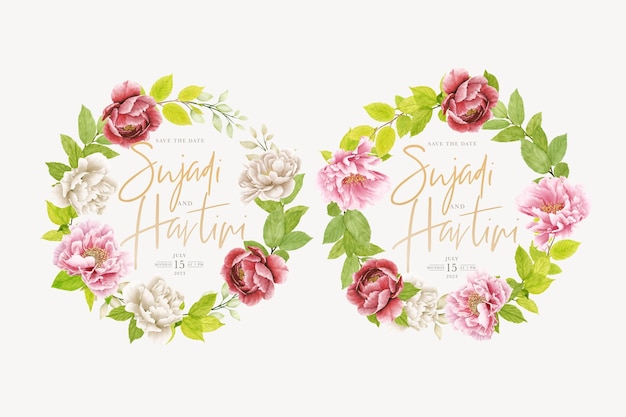 watercolor floral wreath background design