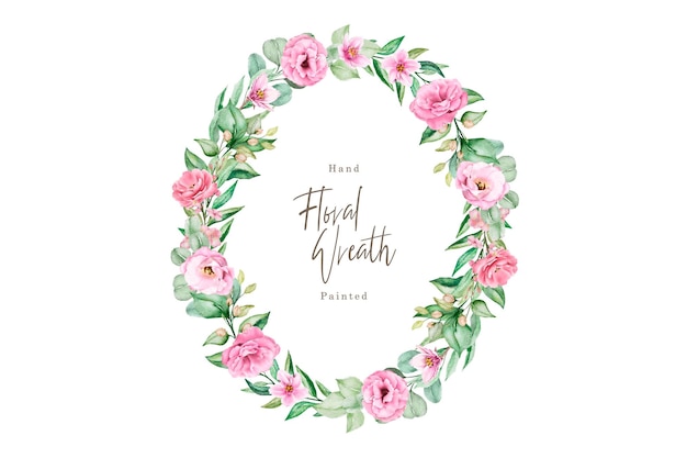 Watercolor floral wreath illustration design