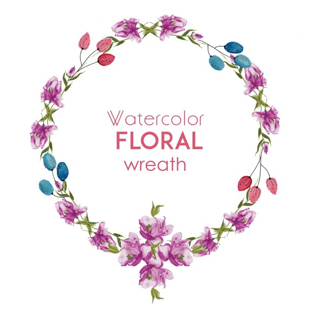 Watercolor Floral Wreath