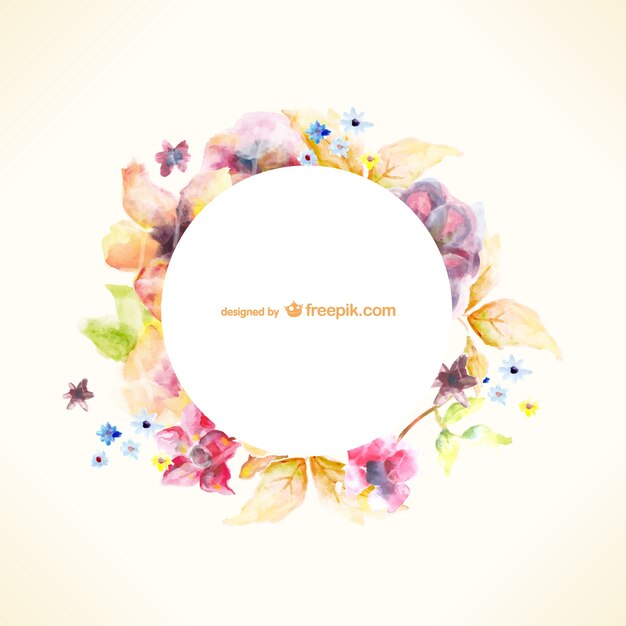 Watercolor floral wreath