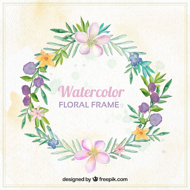 Watercolor floral wreath