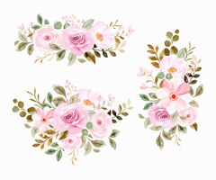 Watercolor flower arrangement collection