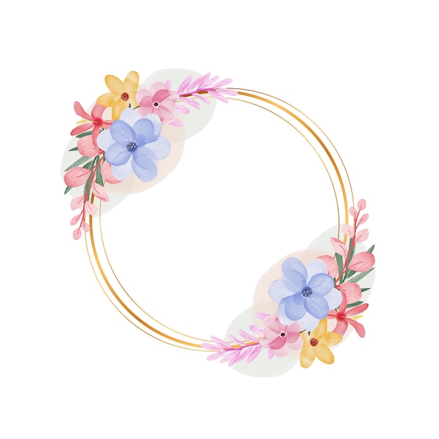 Watercolor flower frame background