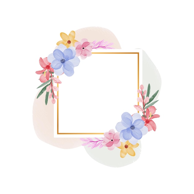 Watercolor flower frame background