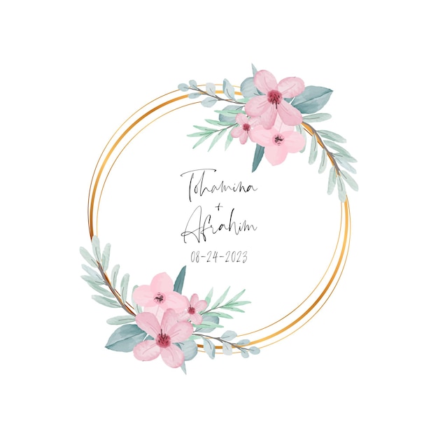 Watercolor flower frame background