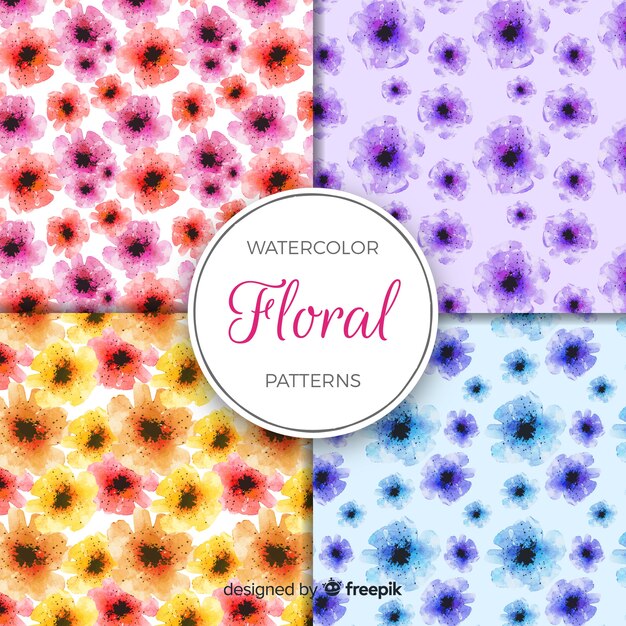watercolor flower pattern collection