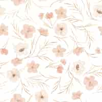 Free vector watercolor flower seamless pattern