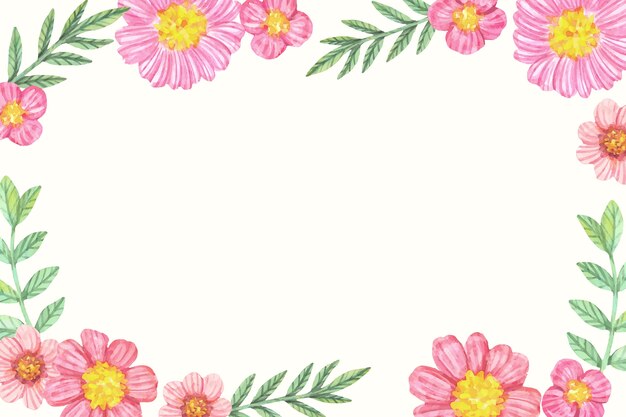 Watercolor flowers background in pastel colors