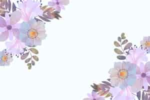 Free vector watercolor flowers background in pastel colors