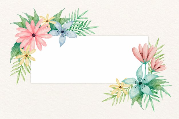 Watercolor flowers background in pastel colors