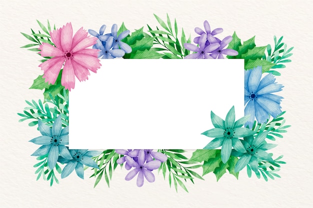 Watercolor flowers background in pastel colors