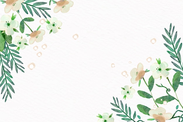 Watercolor flowers background in pastel colors