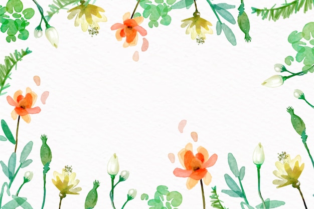 Free vector watercolor flowers background in pastel colors