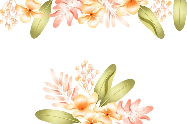 Watercolor flowers background in pastel colors