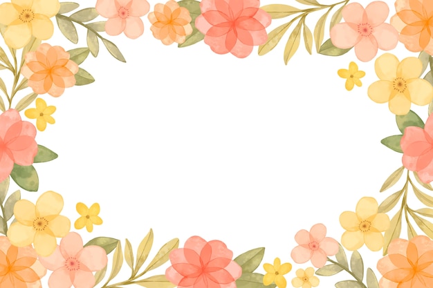 Watercolor flowers background in pastel colors