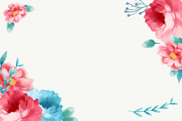 Watercolor flowers background in pastel colors