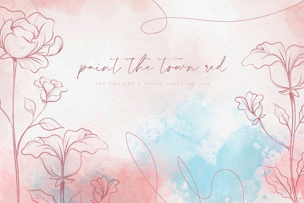 Watercolor flowers background in pastel colors