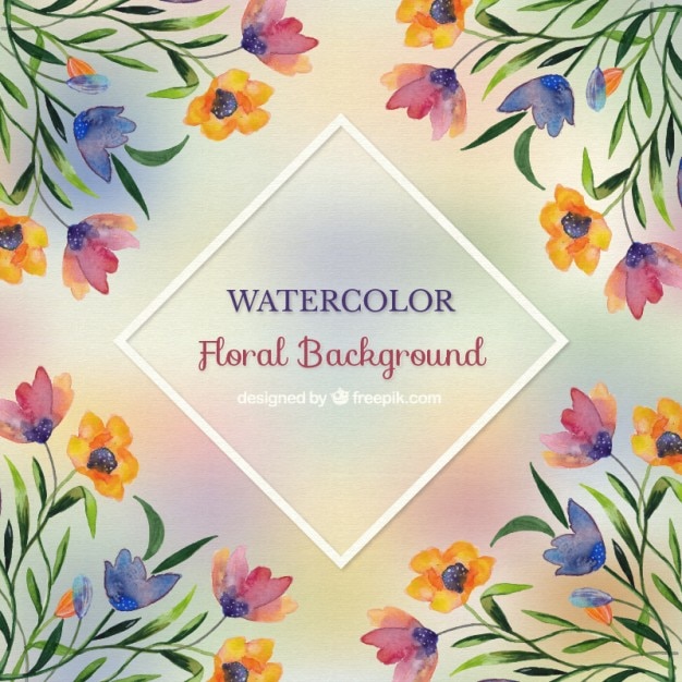Free vector watercolor flowers background of springtime