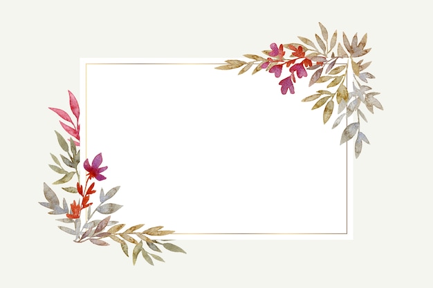 Free vector watercolor flowers frame design