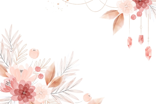 Watercolor flowers illustration background