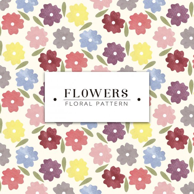 Watercolor flowers pattern design