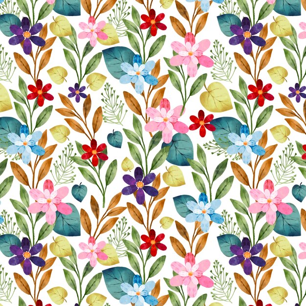 Watercolor flowers pattern