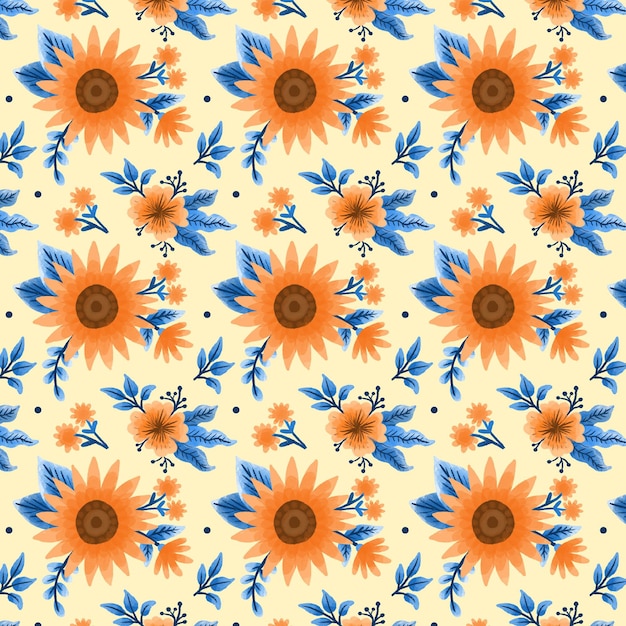 Watercolor flowers pattern
