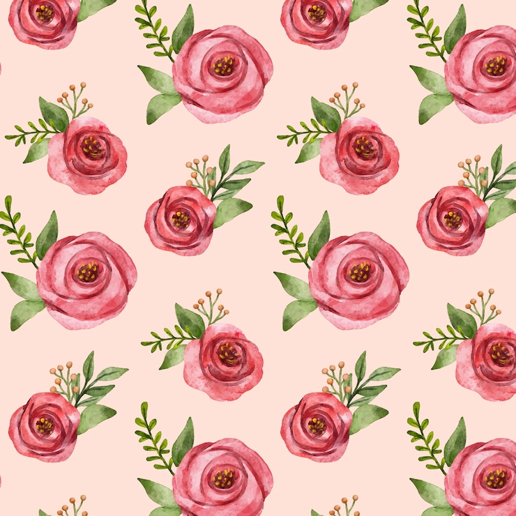 Free Vector watercolor flowers seamless pattern