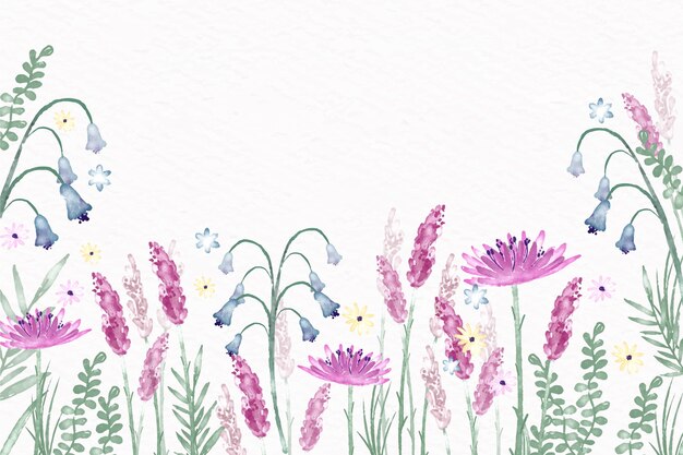 Watercolor flowers wallpaper in pastel colors theme