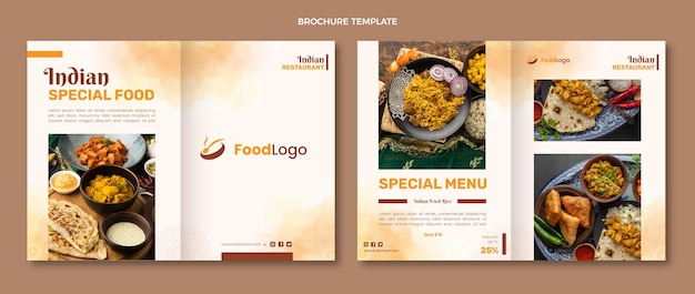 Free vector watercolor food brochure design